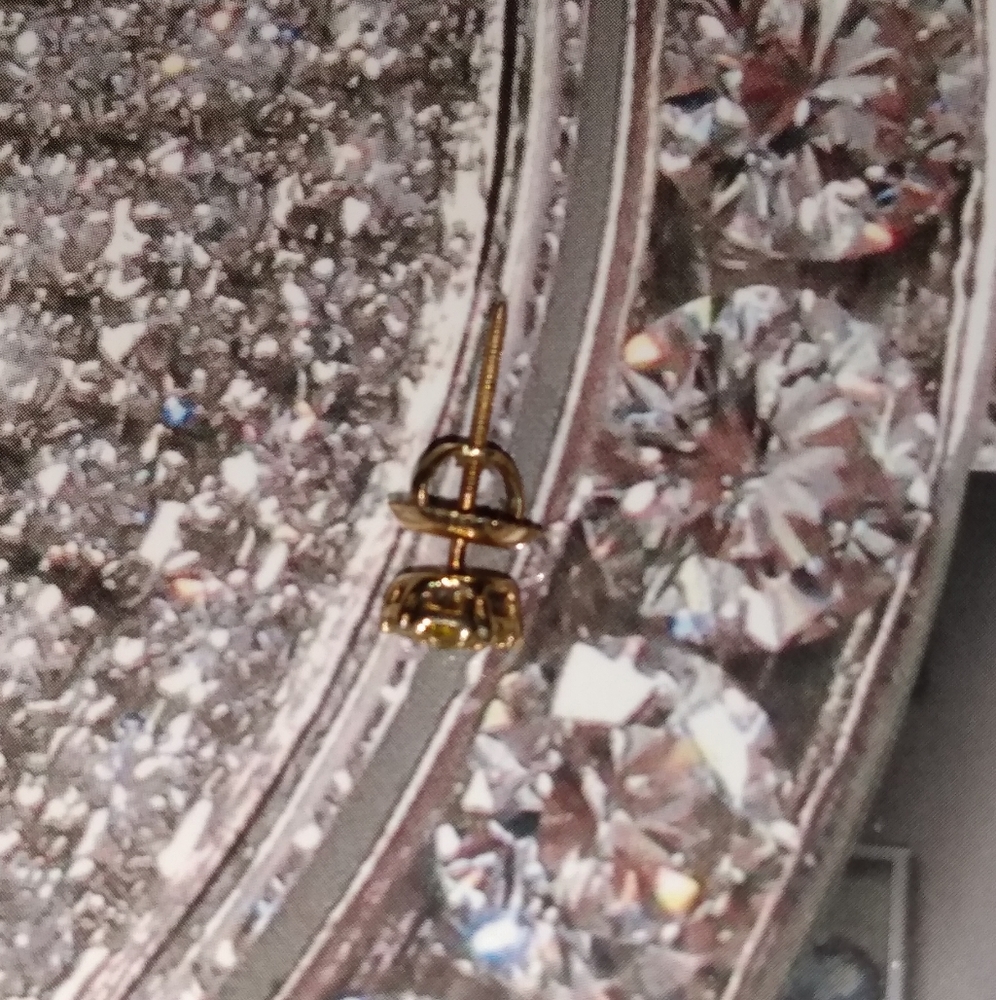 Canary Yellow Diamond 14k Yellow Gold Earing - Picture 3 of 8